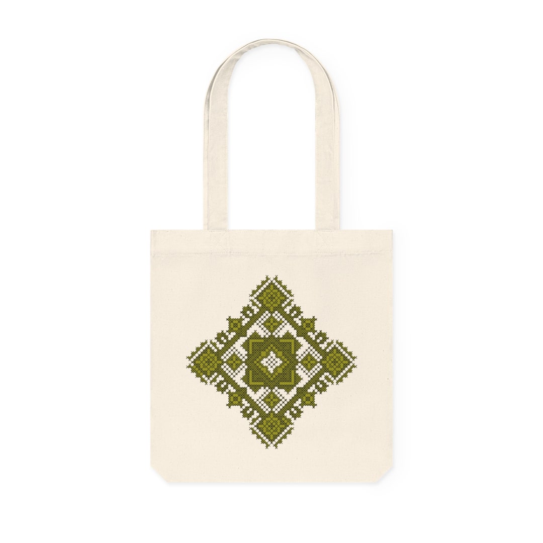 Woven Tote Bag Romanian Traditional Motif Pattern Design Etsy