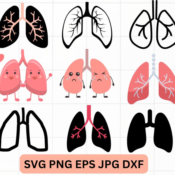 Lungs SVG Bundle, Lungs Clipart,  Human Lung Svg Png, Lung Disease Svg, Dialysis svg, nurse svg, Lungs silhouette