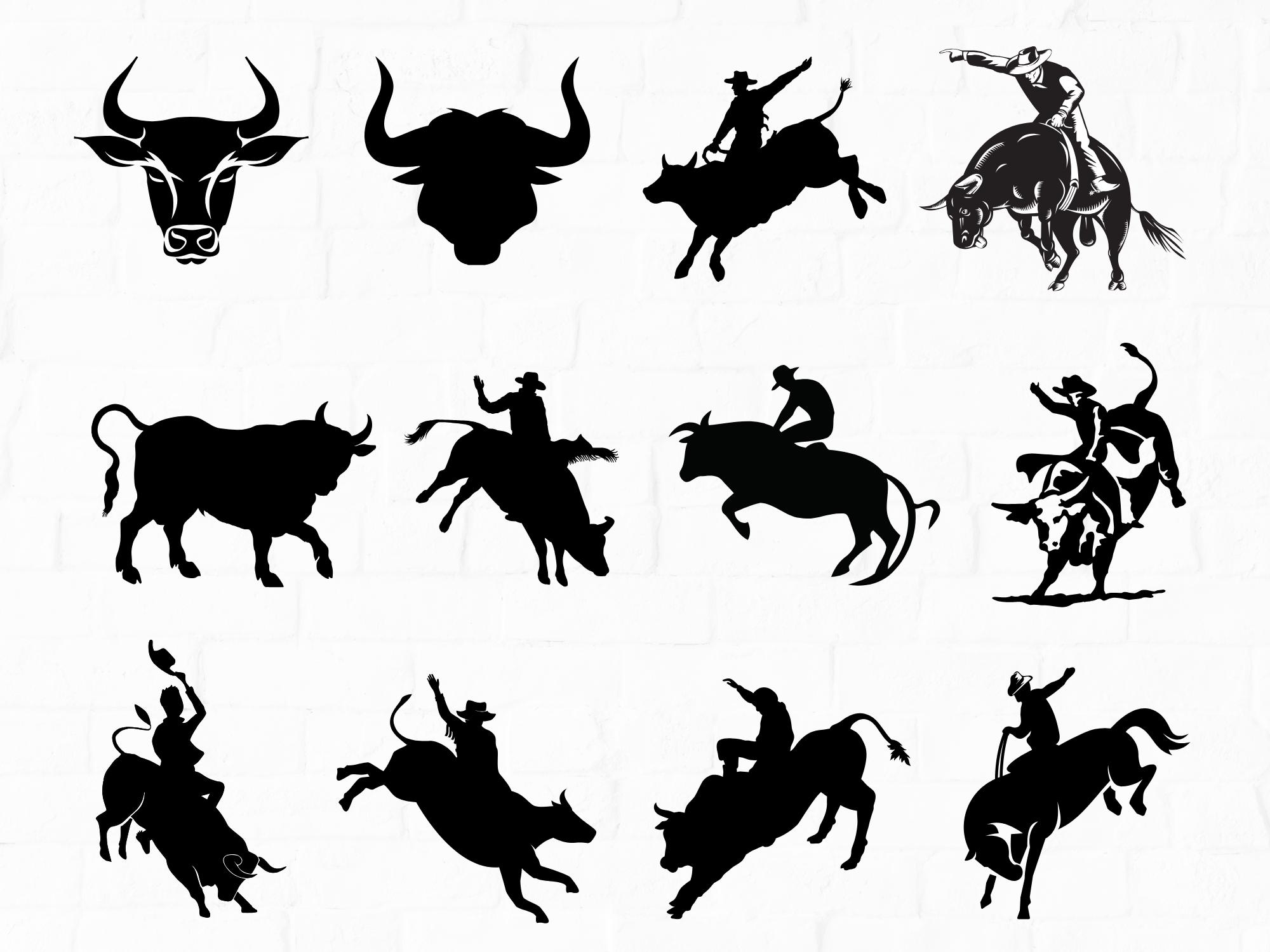 Girl Bull Rider Silhouette