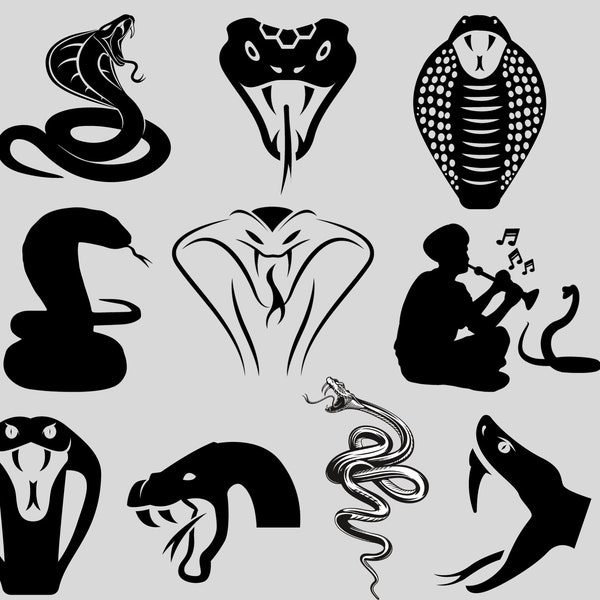 Snake Head Svg, Angry Snake Clipart, Cobra Snake svg, Floral Snake Svg Bundle,  Snake Silhouette,  Snake Cricut File, Snake Decal