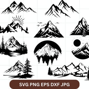 Mountains Svg, Mountain Svg Clipart, Landscape Svg Mountain Forest SVG Bundle, Forest silhouette svg , Forest Bundle svg, Forest svg