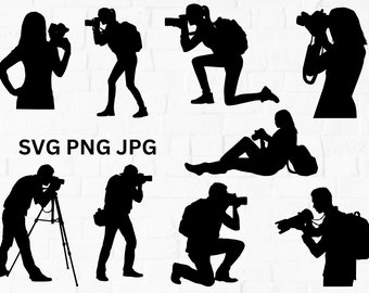 Camera SVG Bundle, Camera Clipart, Camera Silhouette, Photography Svg, Videocamera Svg, Photo Taking svg, selfie svg, Woman Photographer Svg