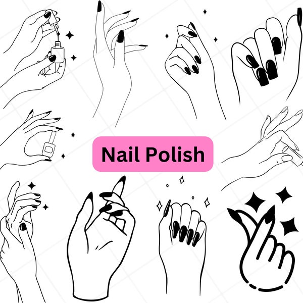Nail svg, Woman nails pretty hands png ,  Salon Content, Nail Art,  Women Hands Svg,  Black Woman Hand png,  Girl Hand svg