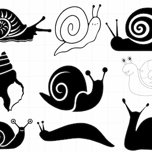 Schnecke SVG, Schnecke SVG Bundle, Schnecke Clipart, Cartoon-Schnecke, Schnecke Vektor, niedliche Schnecke Kinder Shirt SVG, Schnecke Silhouette, Kinderzimmer Dekor