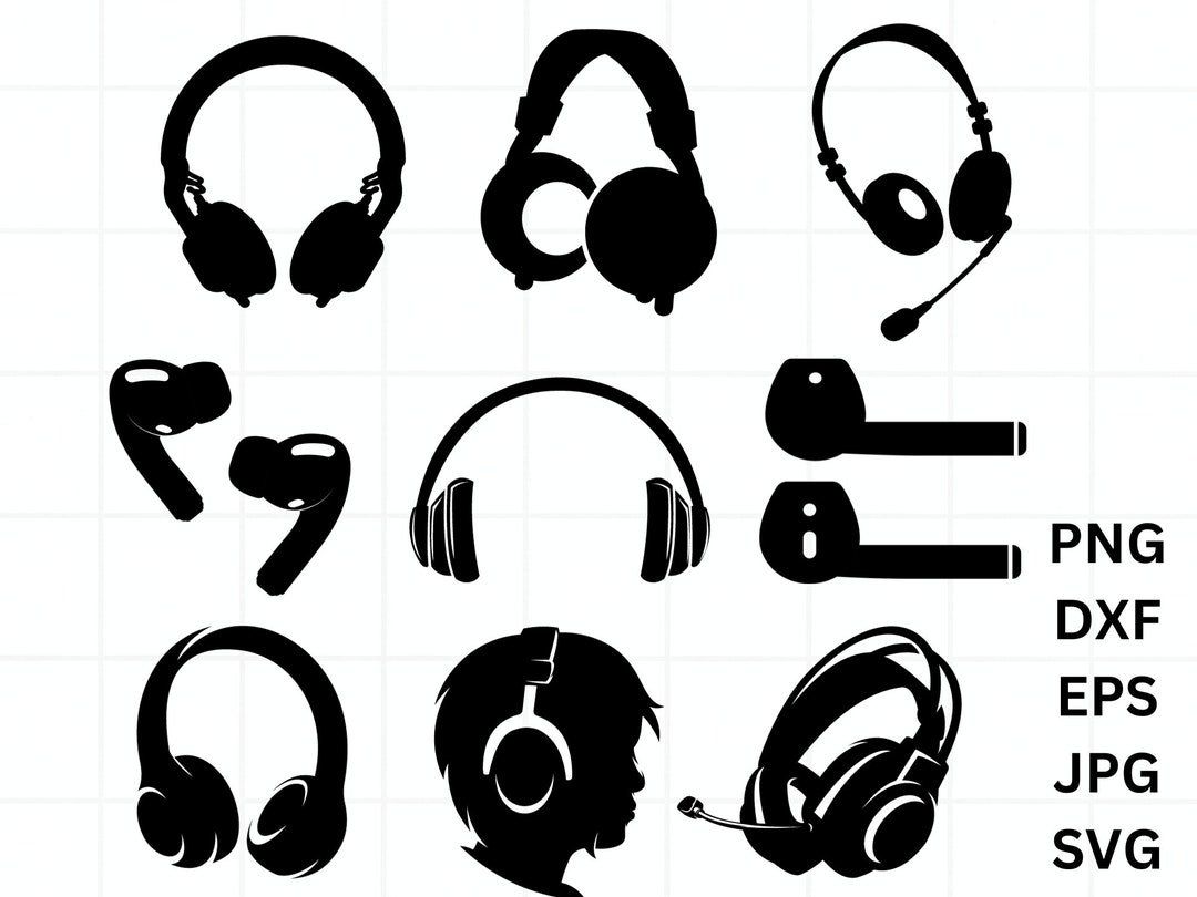 Headphone SVG Headset Svg DJ Svg Gaming Headset Silhouette Etsy