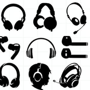 Kopfhörer SVG, Kopfhörer SVG, DJ SVG, Gaming Kopfhörer Silhouette, Musik SVG, Kopfhörer Clipart, Sound SVG, Musik Silhouette, Kopfhörer Vektor