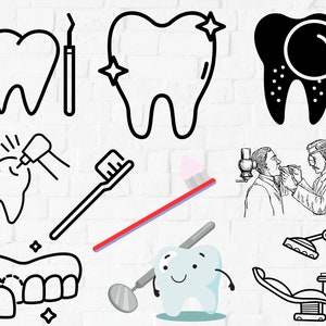Dentista SVG, regalo de dentista, diente SVG, paquete de SVG dental, paquete de PNG dental, clipart de diente, cepíllese los dientes, clínica dental, futuro dentista SVG