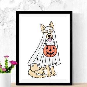 Ghost Dog Halloween Svg , Ghost Dog Retro Spooky Season Svg , Сute ...