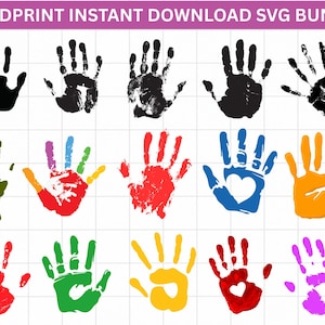 Handprint SVG, Hand Cut File, Handprint Cricut, Handprint Silhouette, Commercial Use Svg, Cricut Svg File, Hand Print Svg, Instant Download