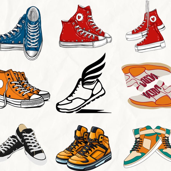 Sneaker svg bundle, Sneaker Svg, Running Shoes Svg,  Sneakers silhouette, Boots Svg, Fashion Svg, snaker multilayer, Sneakers svg cut file