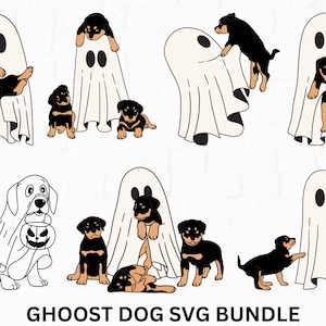 Сute ghost dog svg, Ghost Dog Halloween Svg , Ghost Dog Retro Spooky Season Svg ,Instant Download, Halloween Dog, Ghost Dog Png