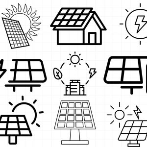 Panel solar SVG, Energía solar Svg, Techo de panel solar Svg, Energía svg, Energía solar, Panel celular, Imágenes prediseñadas de casa, Energía solar Svg