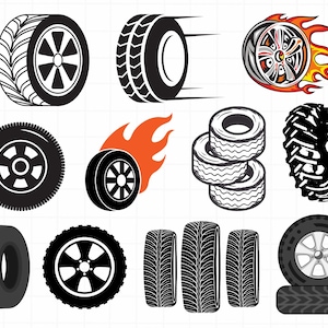 Tires SVG Bundle, Car Tires Svg , Wheel Svg, Car Tire Svg, Wheel Clipart, Wheel for Cricut, Tires silhouette, Wheel Logo SVG, Wheels Svg