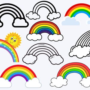 Rainbow SVG, Rainbow SVG File For Cricut, Retro Rainbow svg, Color Rainbow svg, Rainbow Clipart, Rainbow SVG Bundle, Cloud, Weather svg