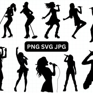 cantante in formato SVG, persone che cantano in formato SVG, donne che cantano canzoni, silhouette di persone che ballano e cantano, canto maschile, sagome di cantanti, musica SVG