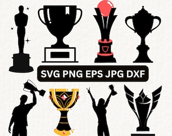 Trophée svg, médaille svg, Sports Award Clipart, Trophy Cup Svg, Trophy SVG Cut Files pour Cricut, prix svg, champion svg , Award Icons