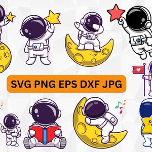 Pacote de Astronauta Svg PNG, Astronauta com foguete svg, Astronauta infantil svg, Universo svg, Astronauta svg, Espaço svg