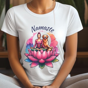 Dog Lover T Shirt Yoga Dog With Lotus Flower Dog Lover T Shirt Yoga Dog With Lotus Flower
