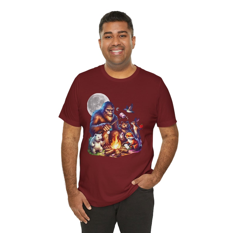 Bigfoot Shirt,Sasquatch Shirt, Folklore Shirt, Camping Shirt Campfire shirt, Hiking Shirt, Yeti Shirt, Woodland Animals Shirt,Bigfoot Lover Cardinal