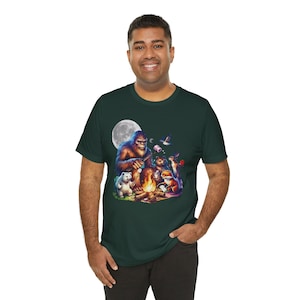 Bigfoot Shirt,Sasquatch Shirt, Folklore Shirt, Camping Shirt Campfire shirt, Hiking Shirt, Yeti Shirt, Woodland Animals Shirt,Bigfoot Lover Forest