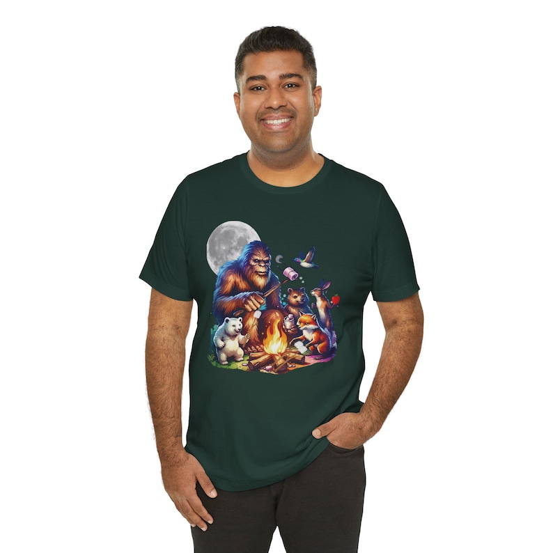 Bigfoot Shirt,Sasquatch Shirt, Folklore Shirt, Camping Shirt Campfire shirt, Hiking Shirt, Yeti Shirt, Woodland Animals Shirt,Bigfoot Lover Forest