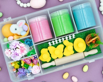 Easter playdough kit, Spring playdough kit, Sensory play, kids gift, play dough kit