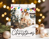 Modern Christmas Lights Card Template