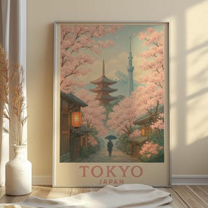 Tokyo Poster - Tokyo Travel Print - Japan Wall Art - Tokyo Skyline Decor - Vintage Japan Artwork - Tokyo Gift - Japanese City Poster