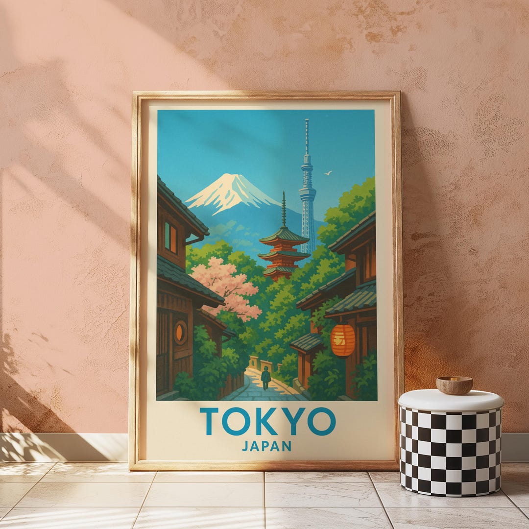 Tokyo Summer Poster - Tokyo Travel Print - Japan Wall Art - Tokyo ...