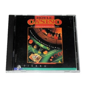 CD ROM del juego de PC Hoyle Casino Sierra 1996 Solitario Cartas Póker