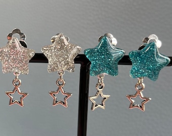 Double Star Clip-on Earrings