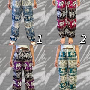 Thai Elephant Pants | Rayon Boho Lounge Pants, Cuffed