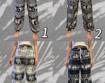 Thai Elephant Pants | Rayon Boho Lounge Pants, Cuffed