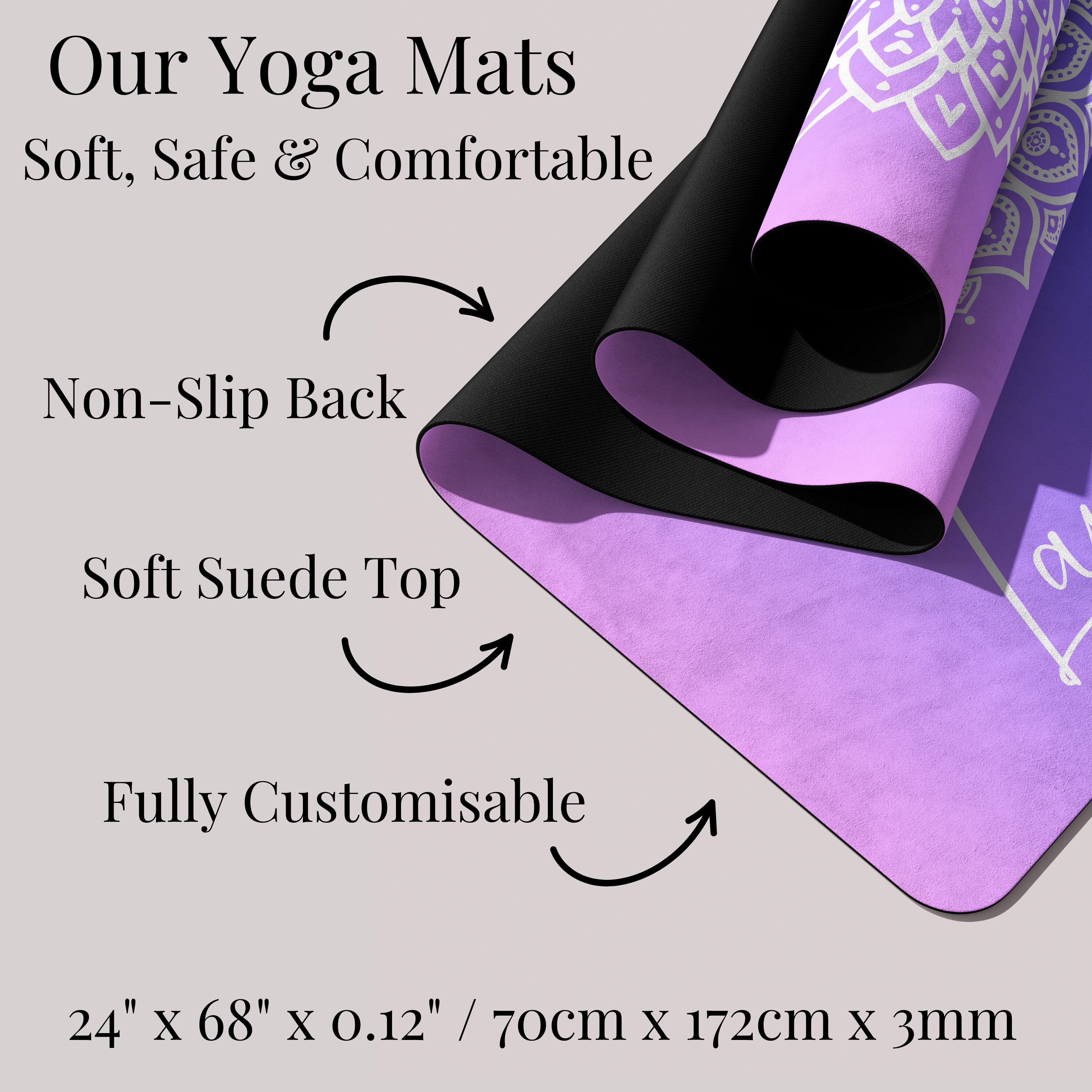 Custom Logo Yoga Mat, Fully Customizable for Any Color Text Logo