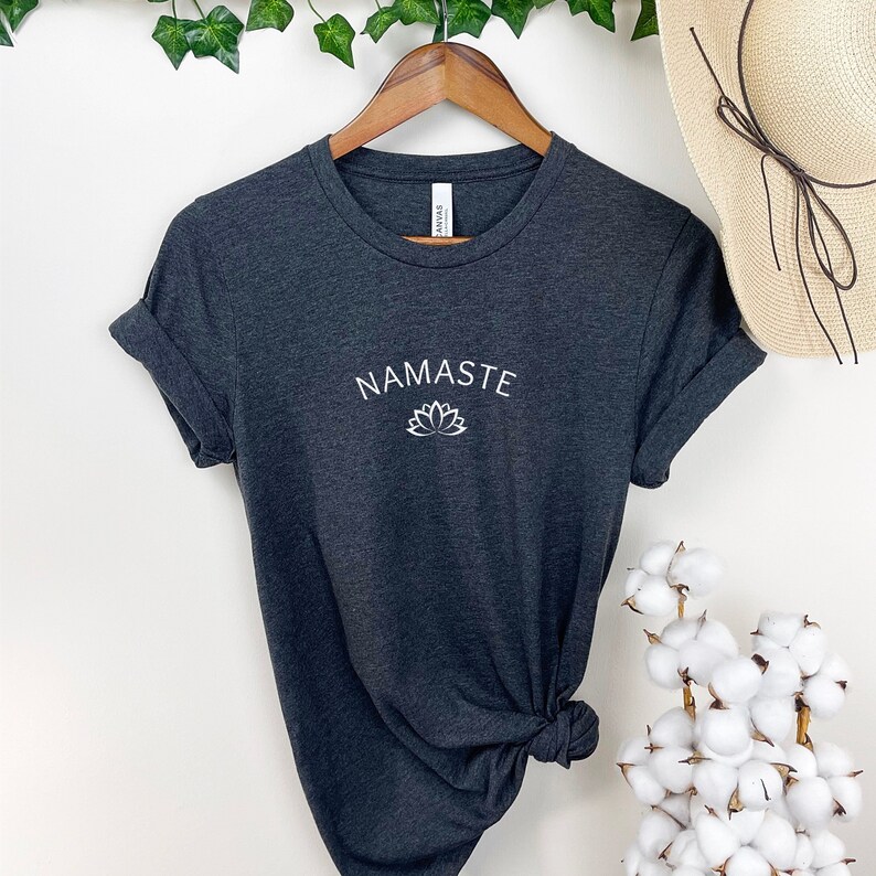 Namaste Lotus Yoga Shirt, Flower T-shirt Gift for Yoga Lover, Cute ...