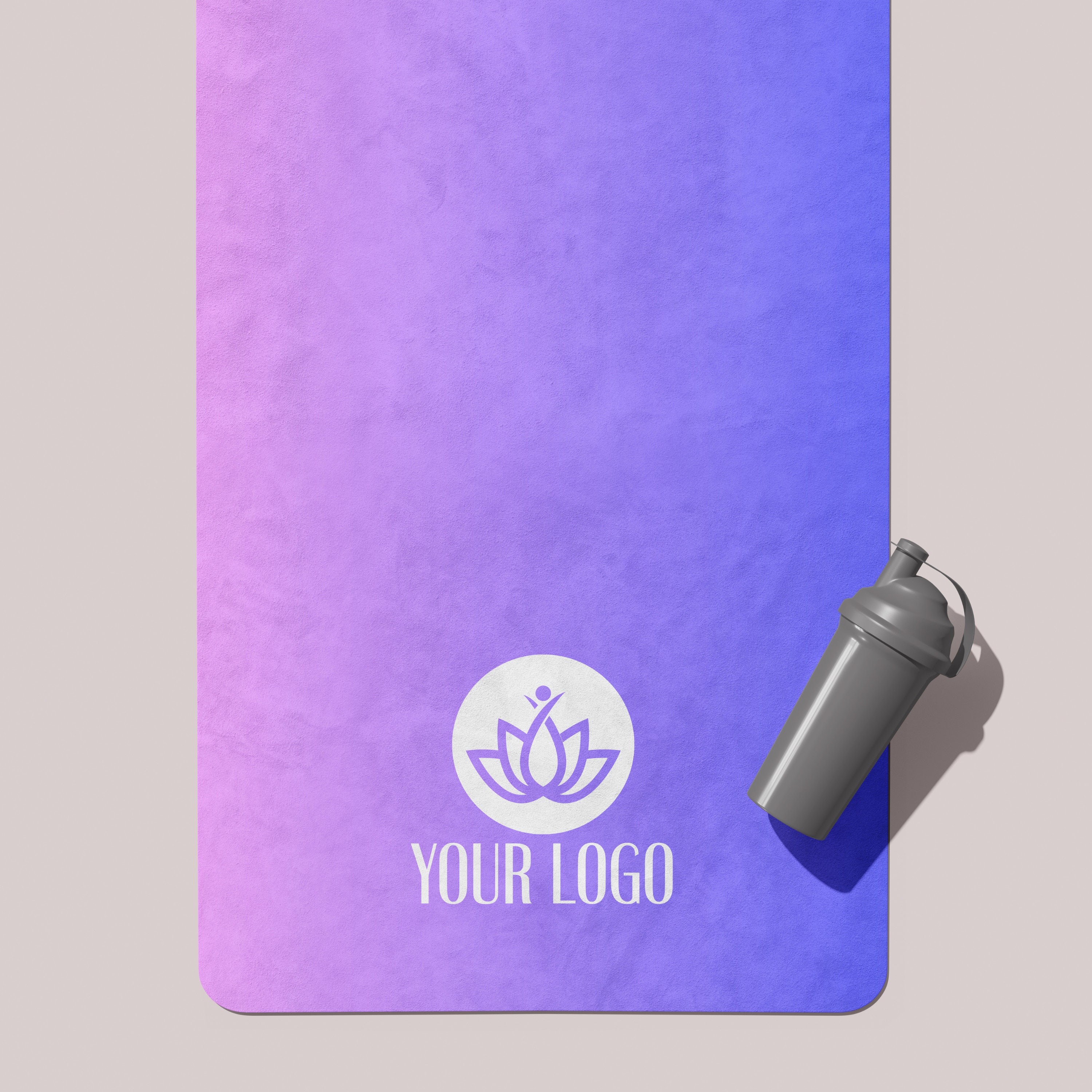Custom Logo Yoga Mat, Fully Customizable for Any Color Text Logo