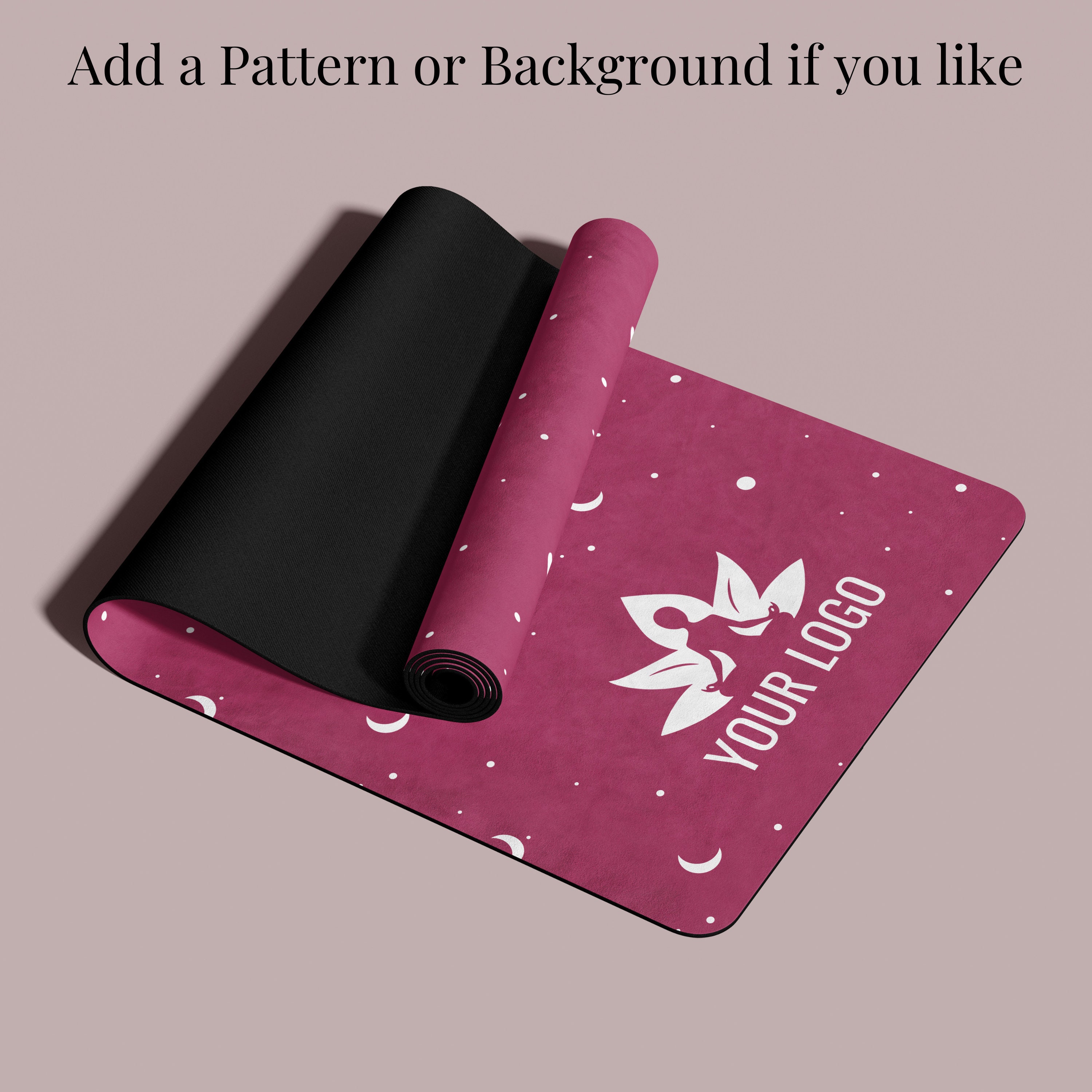 Custom Logo Yoga Mat, Fully Customizable for Any Color Text Logo