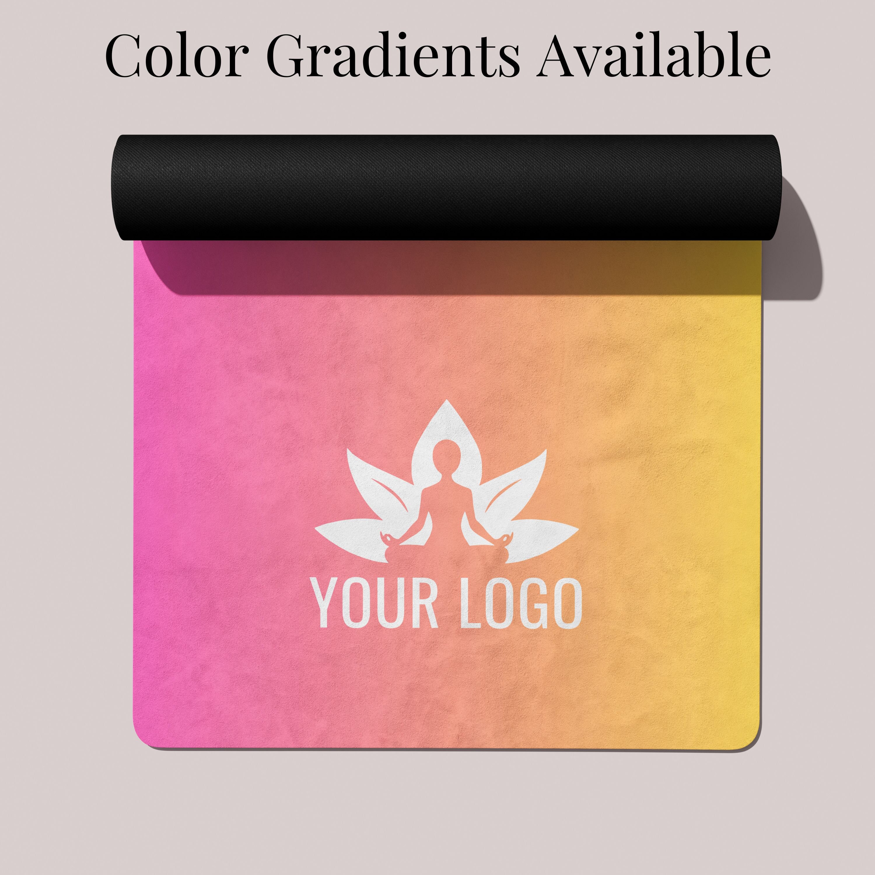 Custom Logo Yoga Mat, Fully Customizable for Any Color Text Logo