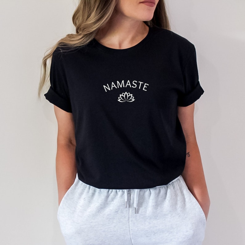 Namaste Lotus Yoga Shirt, Flower T-shirt Gift for Yoga Lover, Cute ...