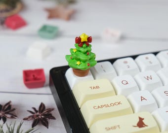 CHRISTMAS KEYCAPS , Christmas tree Keycap Esc, ARTISAN keycap handmade for Mechanical keyboard , Christmas Gift for Gamer