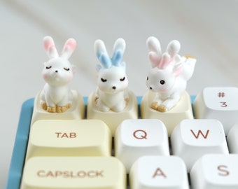 Adorable DEER KEYCAPS, Charming Deer Keycaps , Deer Keycap Esc Key, ARTISAN keycap handmade for Mechanical keyboard, Playful Deer Keycaps