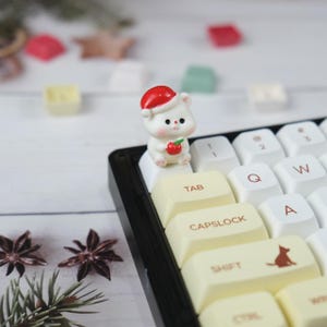 WEIHNACHTEN TASTENKAPPE, Entzückende Bären-Tastenkappe Esc, ARTISAN-Tastenkappe handgefertigt für Mechanische Tastatur, Weihnachtsidee Geschenk für Gamer, Süße Tastenkappe,