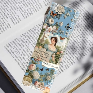 Pride and prejudice bookmark, Jane Austen, Mix Media art