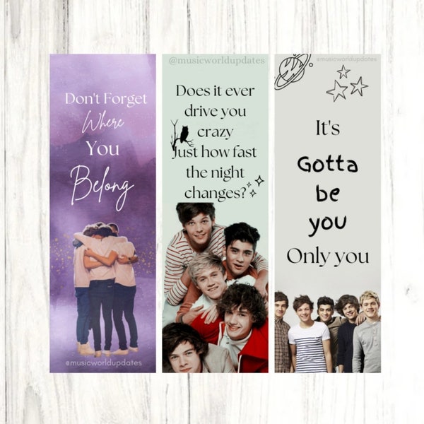One direction bookmark, Bookish Gifts for Directioner, Harry Styles merch for girls