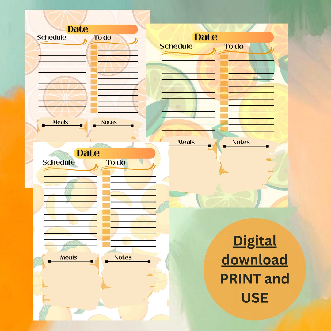 Daily Planner Printable Digital Download 3 Different - Etsy Australia