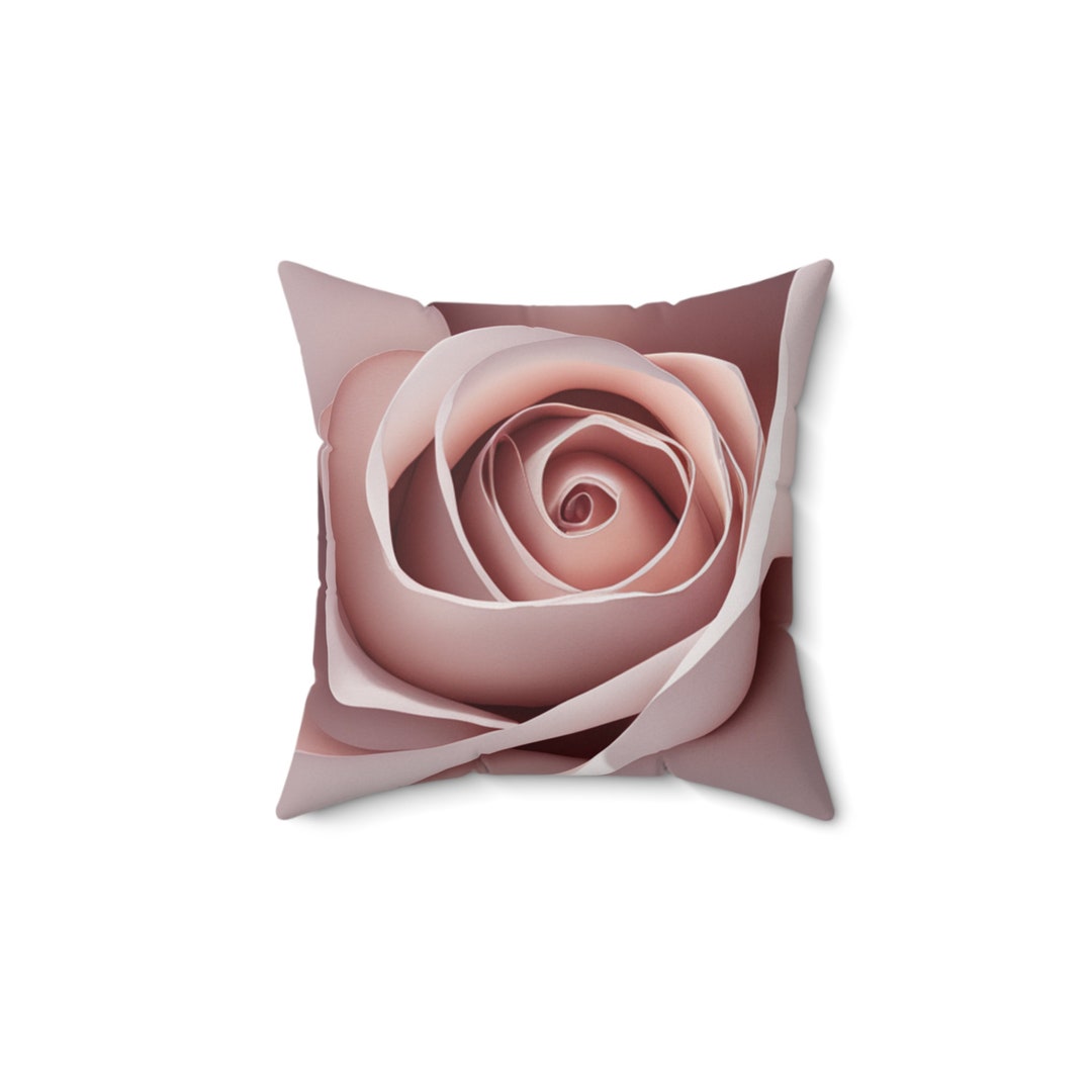 Gilded Petals Rose Gold Floral Accent Pillow Spun Polyester Etsy