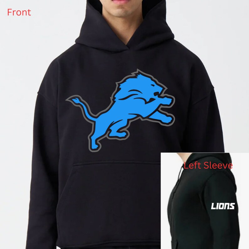 Detroit Lions Hoodie Detroit Hoodie Lions Hoodie - Etsy