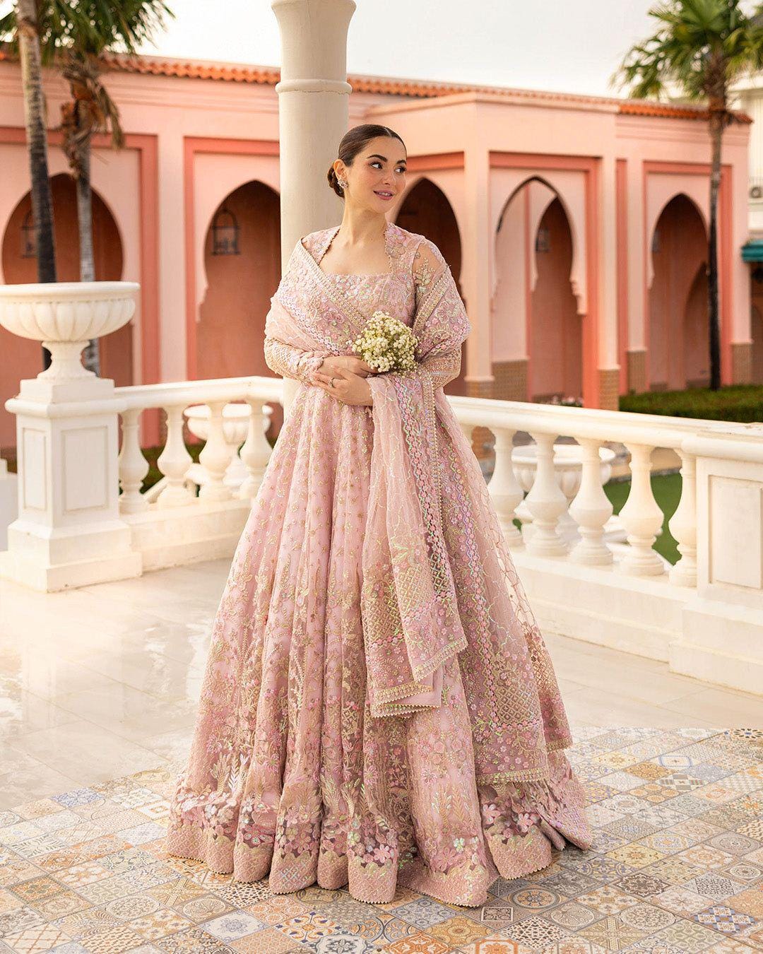 In Pakistan Find Me A Wedding Dress Pink Embroidered Net Nikah