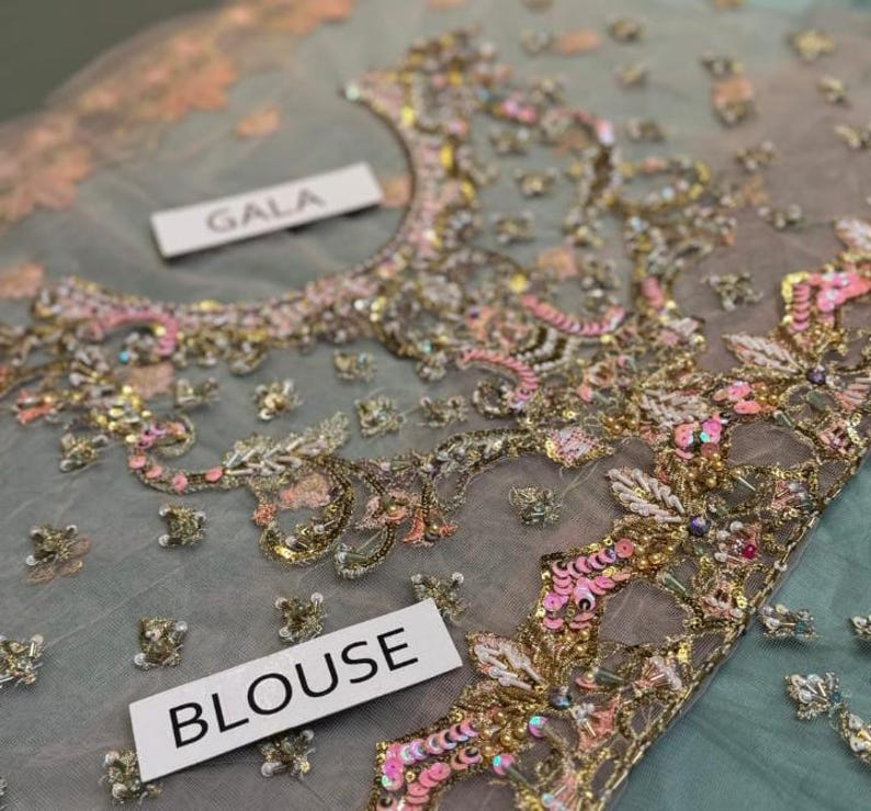 Rede bordada Lehnga Choli: vestido de noiva paquistanês imagem 6