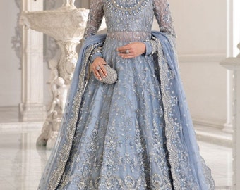 ice blue bridal dress Juliet JT2452K XS Sale Style your Special days like Reception Luxury Ice Blue Lace Long